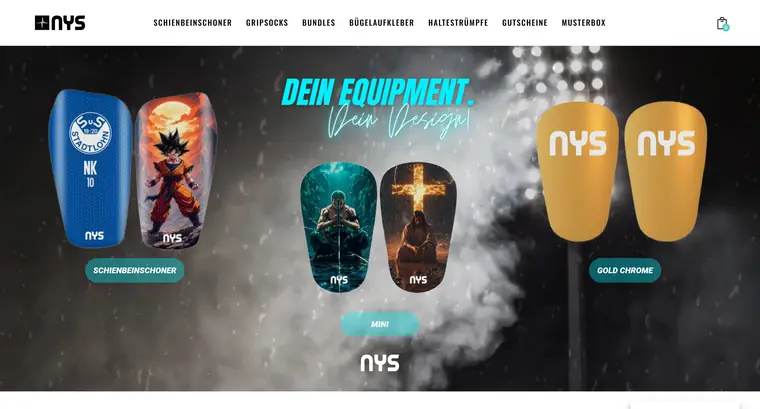 Referenz-Website NYS Sport – individuelles Sport-Equipment